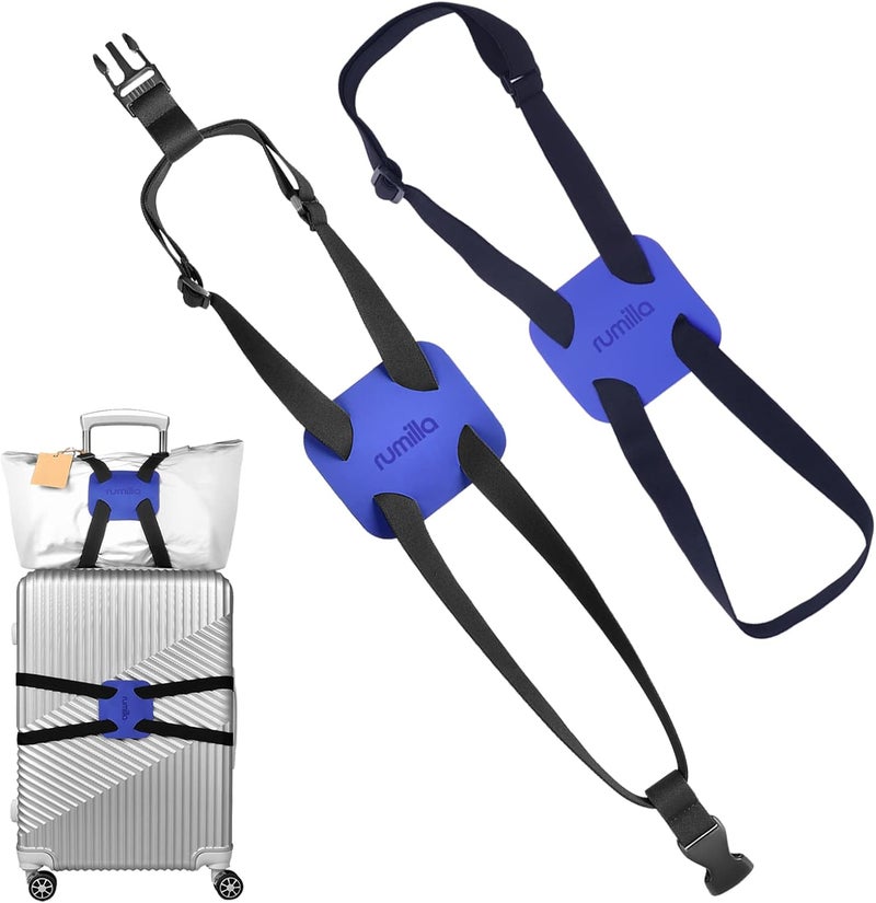 RUMILLA Luggage Straps Bag Bungee, Luggage Bungee - Luggage Straps Suitcase Adjustable Belt-(Blue-2) - Image 1